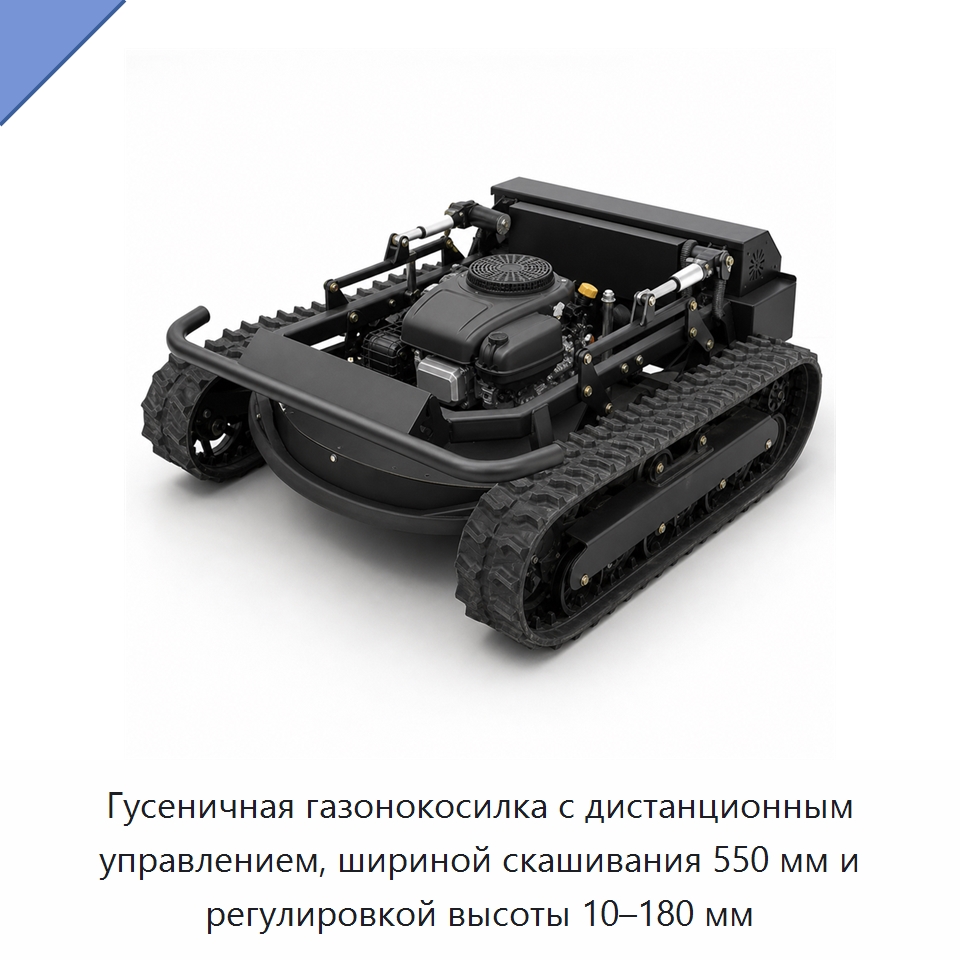 Гусеничная газонокосилка с дистанционным управлением, шириной скашивания 550 мм и регулировкой высоты 10–180 мм — Специальная сельскохозяйственная техника
