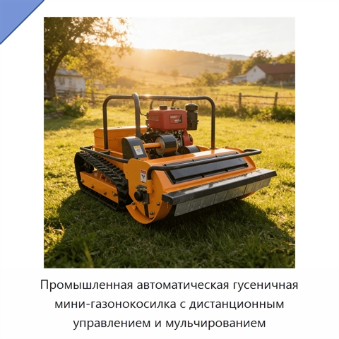 Промышленная автоматическая гусеничная мини-газонокосилка с дистанционным управлением и мульчированием