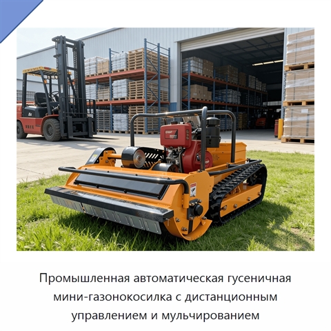 Промышленная автоматическая гусеничная мини-газонокосилка с дистанционным управлением и мульчированием