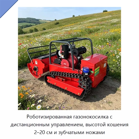 Роботизированная газонокосилка с дистанционным управлением, высотой кошения 2–20 см и зубчатыми ножами