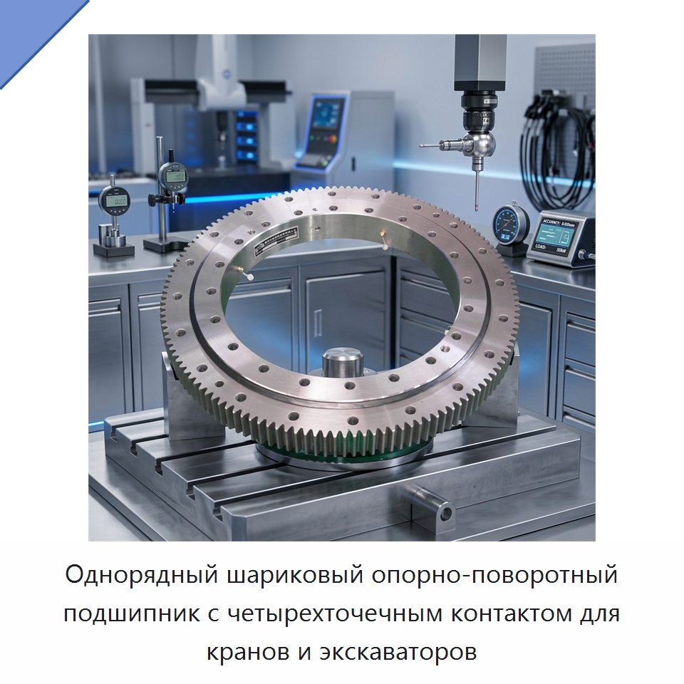 Однорядный шариковый опорно-поворотный подшипник с четырехточечным контактом для кранов и экскаваторов — Опорно-поворотные подшипники
