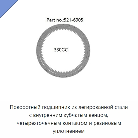 Поворотный подшипник из легированной стали с внутренним зубчатым венцом, четырехточечным контактом и резиновым уплотнением — Опорно-поворотные подшипники