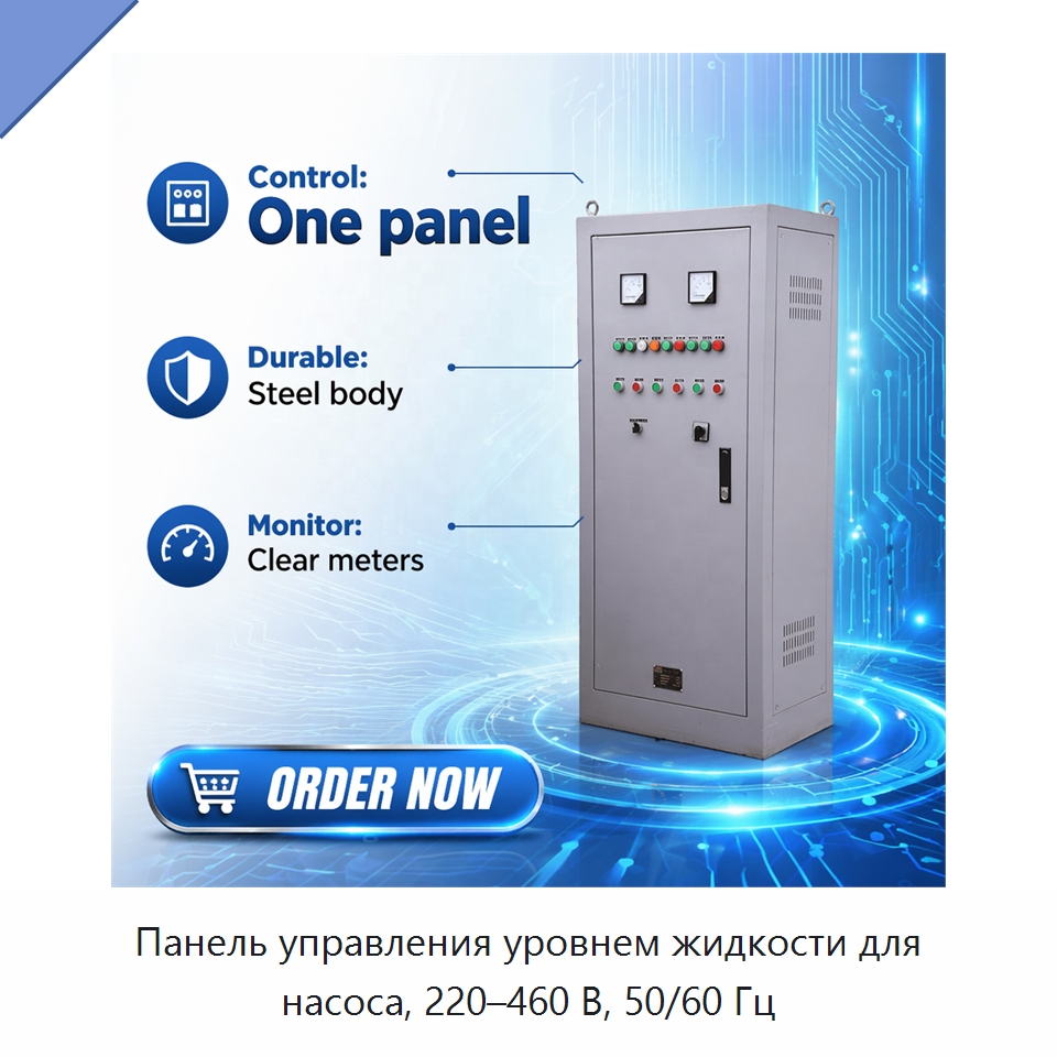 Панель управления уровнем жидкости для насоса, 220–460 В, 50/60 Гц — Контроллеры электродвигателей