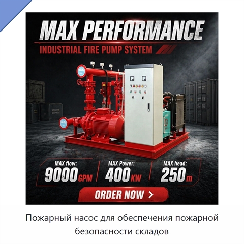 Пожарный насос для обеспечения пожарной безопасности складов