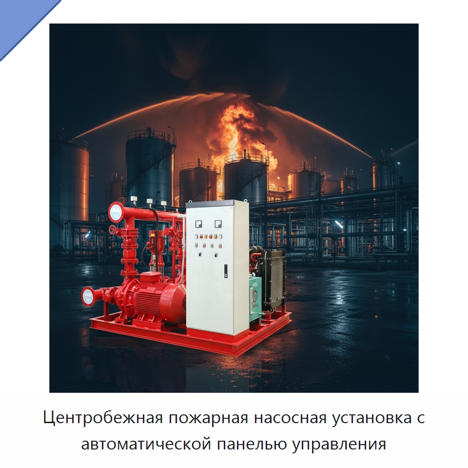 Центробежная пожарная насосная установка с автоматической панелью управления — Насосы
