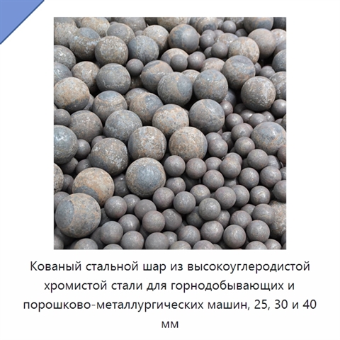 Кованый стальной шар из высокоуглеродистой хромистой стали для горнодобывающих и порошково-металлургических машин, 25, 30 и 40 мм