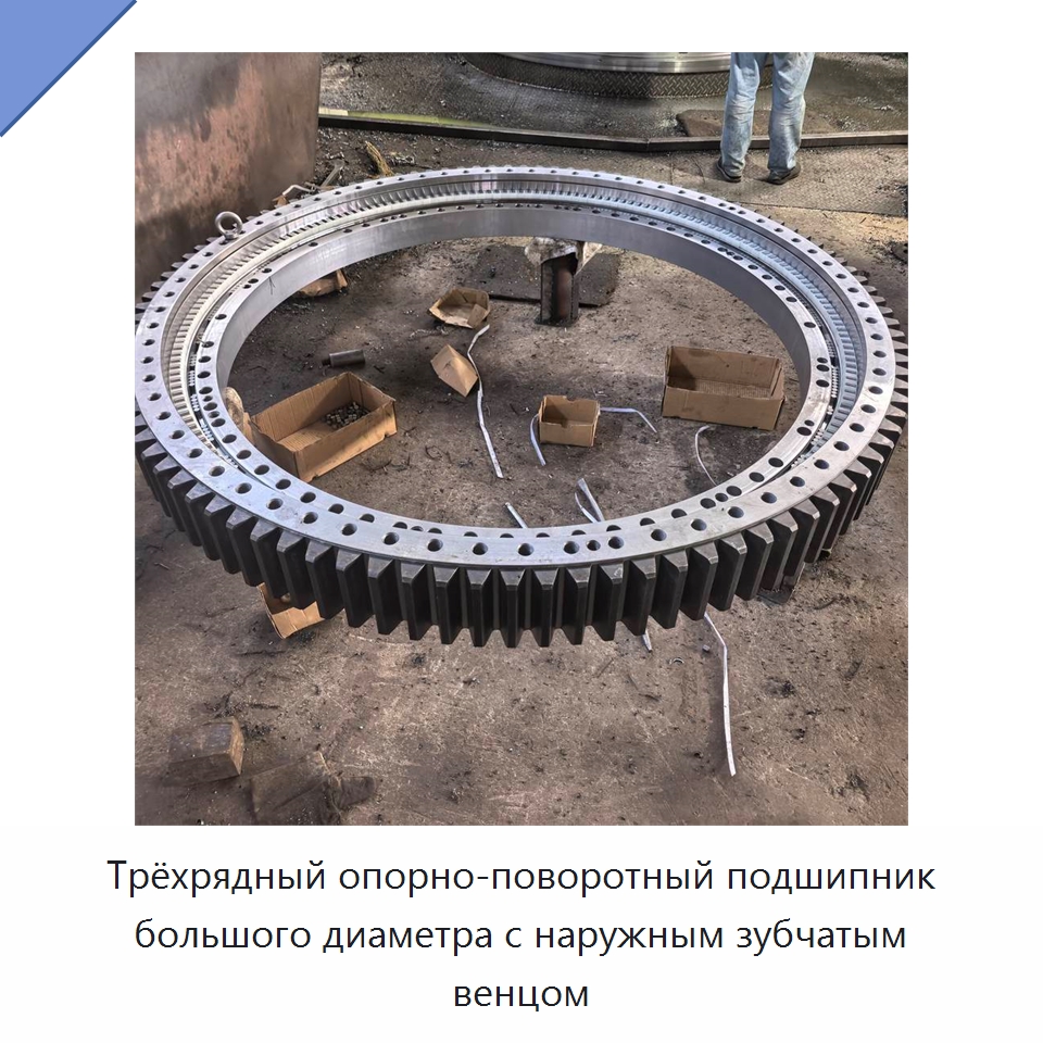 Трёхрядный опорно-поворотный подшипник большого диаметра с наружным зубчатым венцом — Опорно-поворотные подшипники