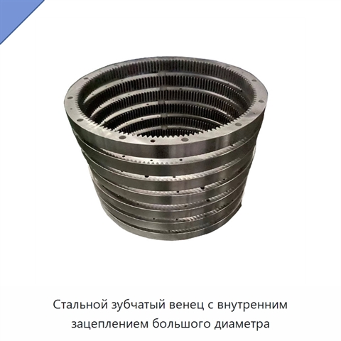 Стальной зубчатый венец с внутренним зацеплением большого диаметра