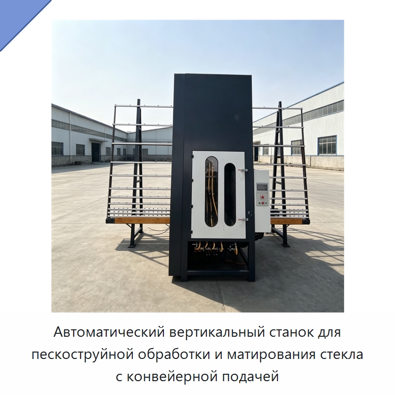 Автоматический вертикальный станок для пескоструйной обработки и матирования стекла с конвейерной подачей — Оборудование для производства стекла