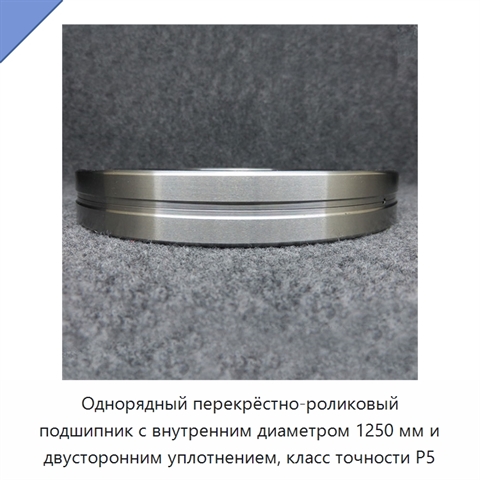 Однорядный перекрёстно-роликовый подшипник с внутренним диаметром 1250 мм и двусторонним уплотнением, класс точности P5