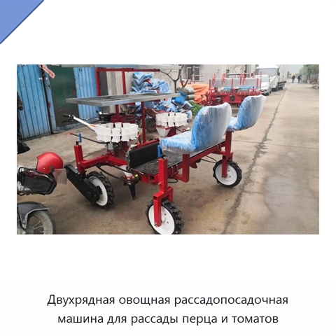 Двухрядная овощная рассадопосадочная машина для рассады перца и томатов