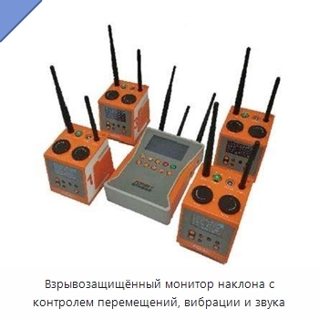 Взрывозащищённый монитор наклона с контролем перемещений, вибрации и звука