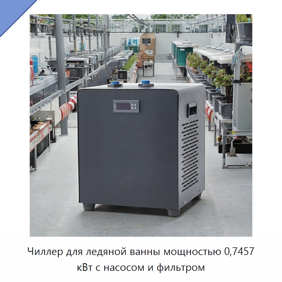 Чиллер для ледяной ванны мощностью 0,7457 кВт с насосом и фильтром — Охладительное оборудование
