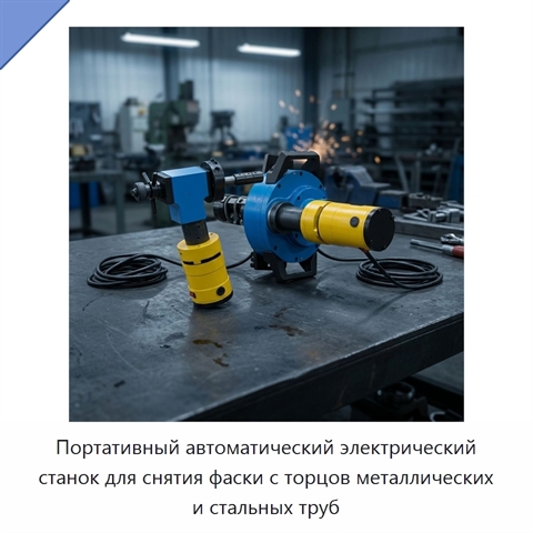 Портативный автоматический электрический станок для снятия фаски с торцов металлических и стальных труб