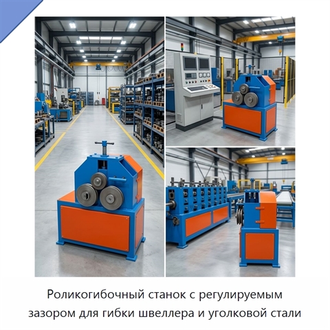 Роликогибочный станок с регулируемым зазором для гибки швеллера и уголковой стали