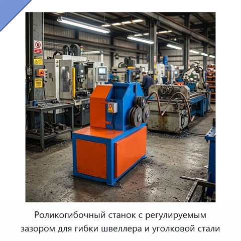 Роликогибочный станок с регулируемым зазором для гибки швеллера и уголковой стали