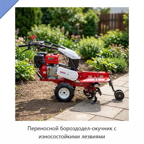 Переносной бороздодел-окучник с износостойкими лезвиями