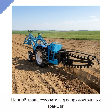 Цепной траншеекопатель для прямоугольных траншей