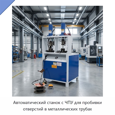 Автоматический станок с ЧПУ для пробивки отверстий в металлических трубах