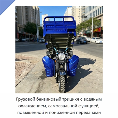 Грузовой бензиновый трицикл с водяным охлаждением, самосвальной функцией, повышенной и пониженной передачами