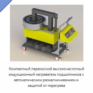 Компактный переносной высокочастотный индукционный нагреватель подшипников с автоматическим размагничиванием и защитой от перегрева