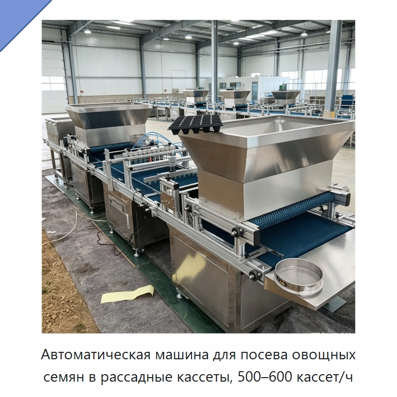 Автоматическая сеялка для посева овощных семян в рассадные кассеты, 500–600 кассет в час — Специальные сельскохозяйственные машины