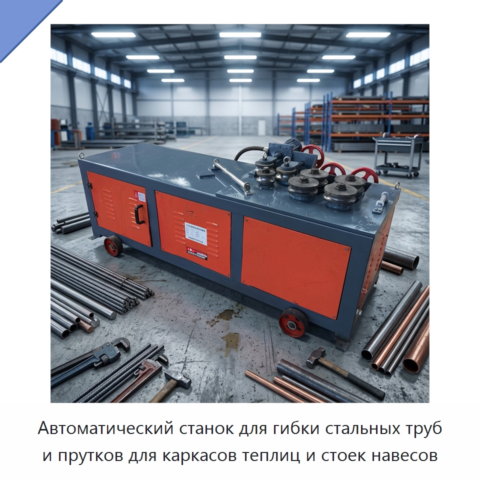 Автоматический станок для гибки стальных труб и прутков для каркасов теплиц и стоек навесов — Специальное оборудование для металлообработки и металлургии