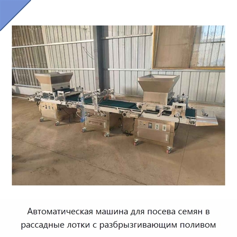 Автоматическая машина для посева семян в рассадные лотки с системой разбрызгивающего полива
