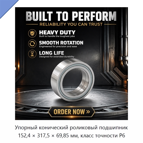 Упорный конический роликовый подшипник 152,4 × 317,5 × 69,85 мм, класс точности P6