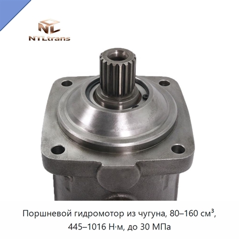 Поршневой гидромотор из чугуна, 80–160 см³, 445–1016 Н·м, до 30 МПа
