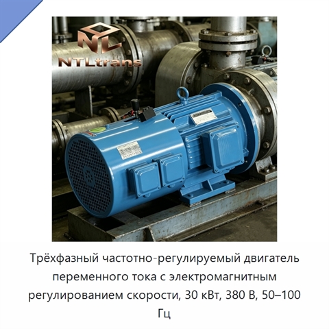 Трёхфазный частотно-регулируемый двигатель переменного тока с электромагнитным регулированием скорости, 30 кВт, 380 В, 50–100 Гц