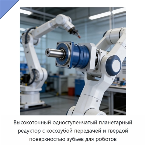 Высокоточный одноступенчатый планетарный редуктор с косозубой передачей и твёрдой поверхностью зубьев для роботов