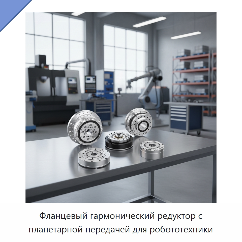 Фланцевый гармонический редуктор с планетарной передачей для робототехники — Редукторы