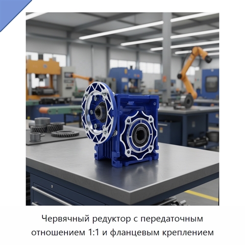 Червячный редуктор с передаточным отношением 1:1 и фланцевым креплением