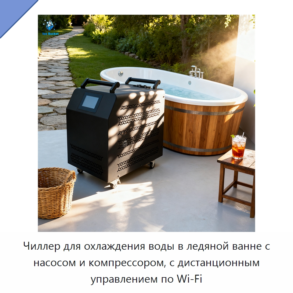 Чиллер для охлаждения воды в ледяной ванне с насосом и компрессором, с дистанционным управлением по Wi‑Fi — Охладительное оборудование