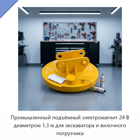 Промышленный подъёмный электромагнит 24 В диаметром 1,3 м для экскаватора и вилочного погрузчика