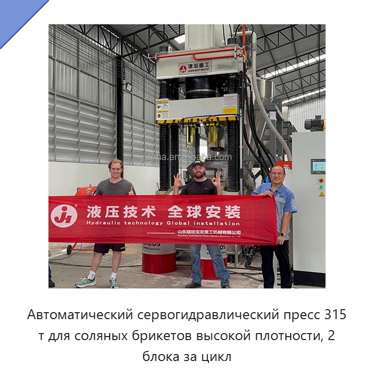 Автоматический сервогидравлический пресс 315 т для соляных брикетов высокой плотности, 2 блока за цикл — Гидравлические прессы
