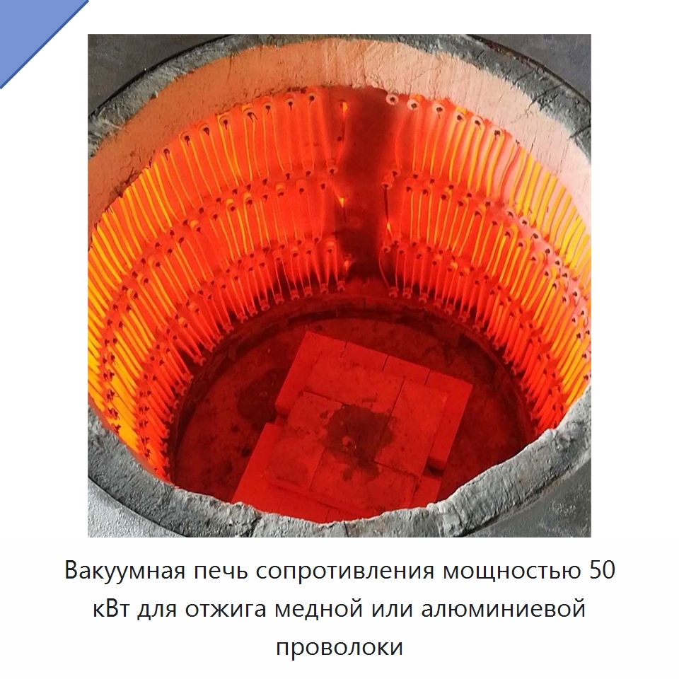 Вакуумная печь сопротивления мощностью 50 кВт для отжига медной или алюминиевой проволоки — Промышленные печи