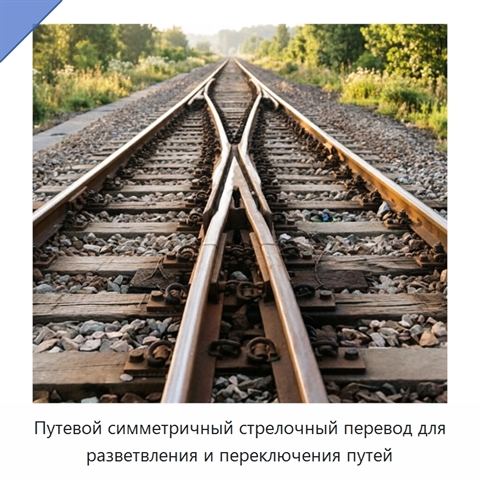 Путевой симметричный стрелочный перевод для разветвления и переключения путей