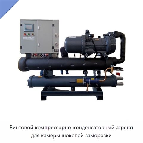 Винтовой компрессорно-конденсаторный агрегат для камеры шоковой заморозки