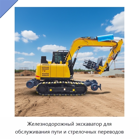Железнодорожный экскаватор для обслуживания пути и стрелочных переводов