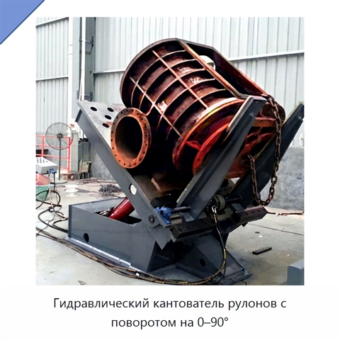 Гидравлический кантователь рулонов с поворотом на 0–90°