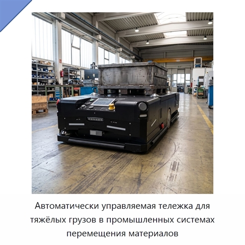 Автоматически управляемая тележка для тяжёлых грузов в промышленных системах перемещения материалов
