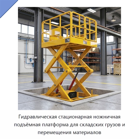 Гидравлическая стационарная ножничная подъёмная платформа для складских грузов и перемещения материалов