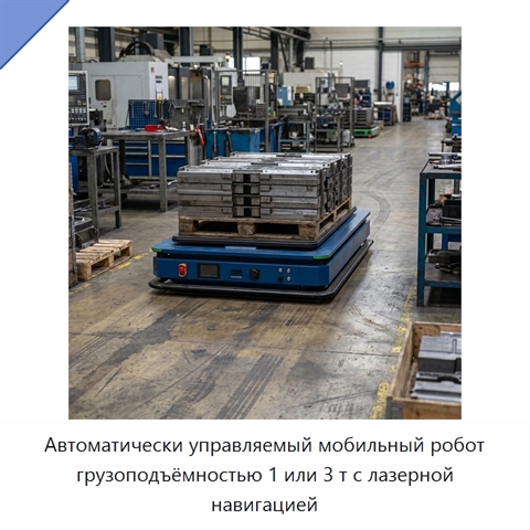 Автоматически управляемый мобильный робот грузоподъёмностью 1 или 3 т с лазерной навигацией
