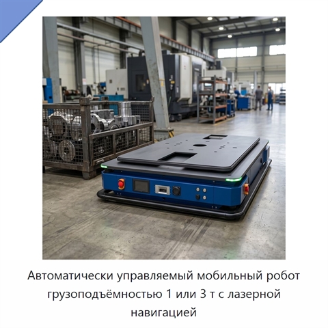 Автоматически управляемый мобильный робот грузоподъёмностью 1 или 3 т с лазерной навигацией