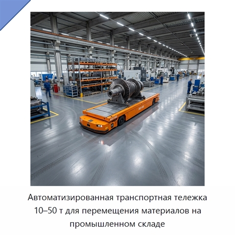 Автоматизированная транспортная тележка 10–50 т для перемещения материалов на промышленном складе