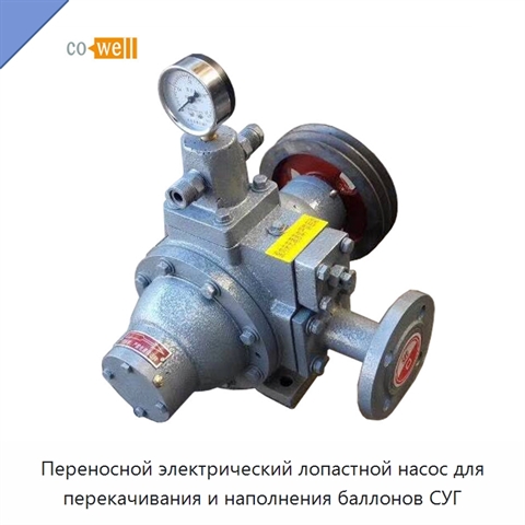 Переносной электрический лопастной насос для перекачивания и наполнения баллонов СУГ