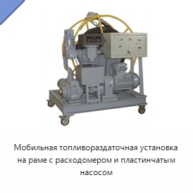 Мобильная топливораздаточная установка на раме с расходомером и пластинчатым насосом