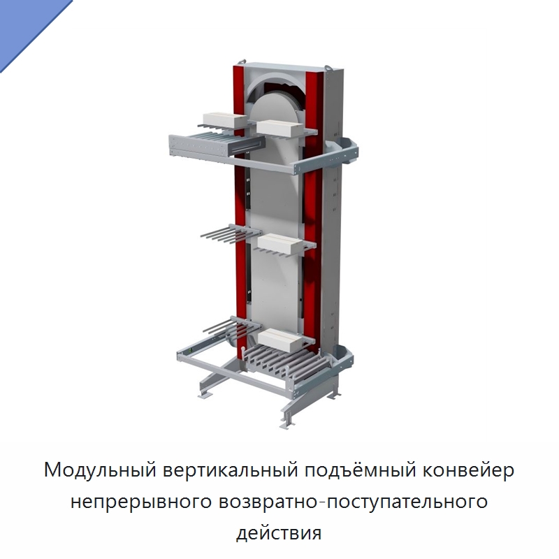 Модульный вертикальный подъёмный конвейер непрерывного возвратно-поступательного действия — Подъемные столы